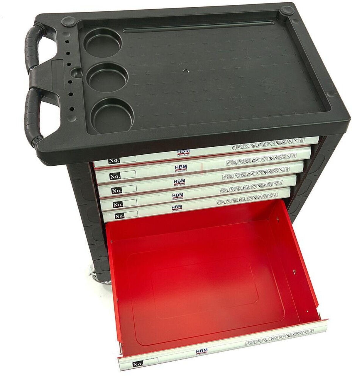 HBM 154 Piece Premium Filled Tool Trolley - RØD