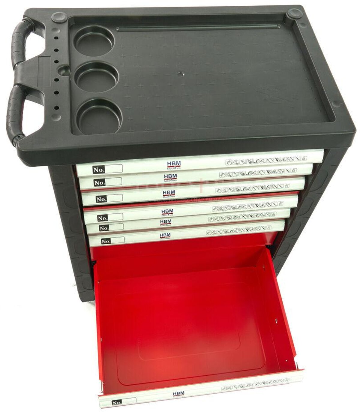 HBM 154 Piece Premium Filled Tool Trolley - RØD