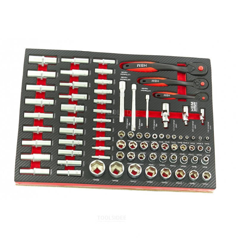 HBM 262 Piece Premium Tool Refill for Tool Trolley - RED