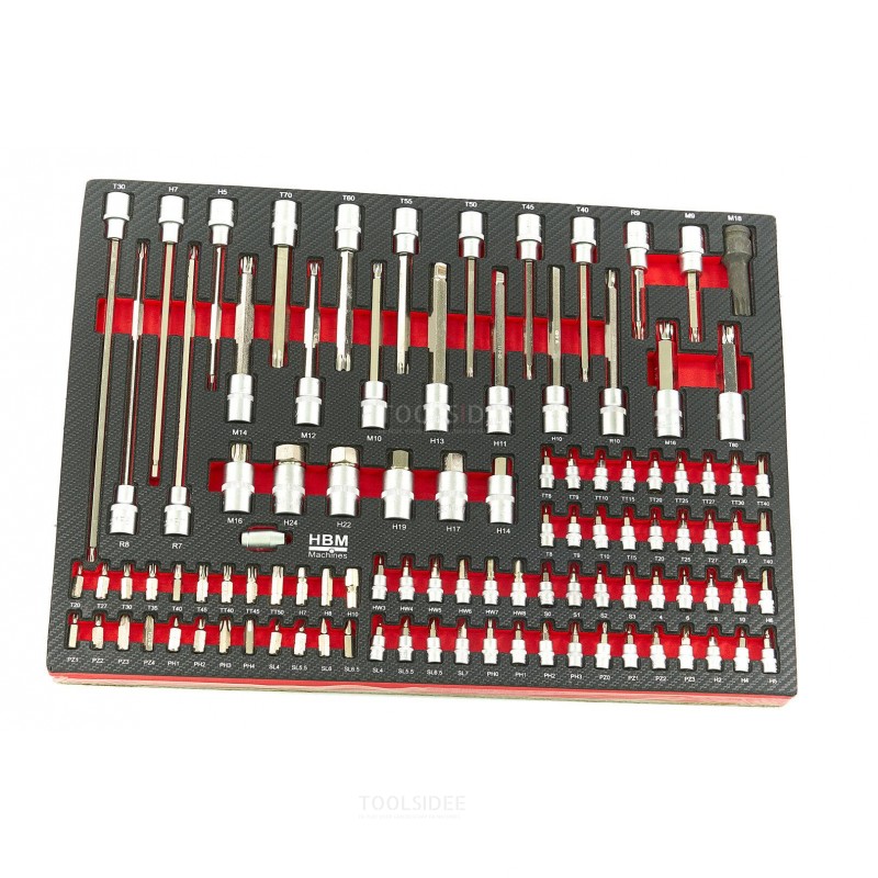 HBM 262 Piece Premium Tool Refill for Tool Trolley - RED