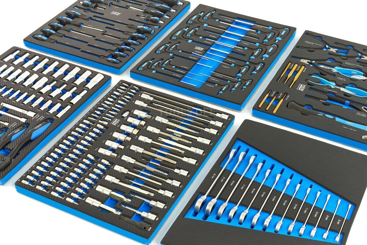 HBM 245 Piece Premiuw Tool Refill for Tool Trolley - BLÅ