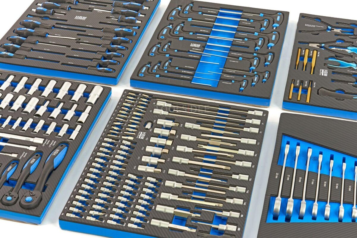 HBM 245 Piece Premiuw Tool Refill for Tool Trolley - BLÅ