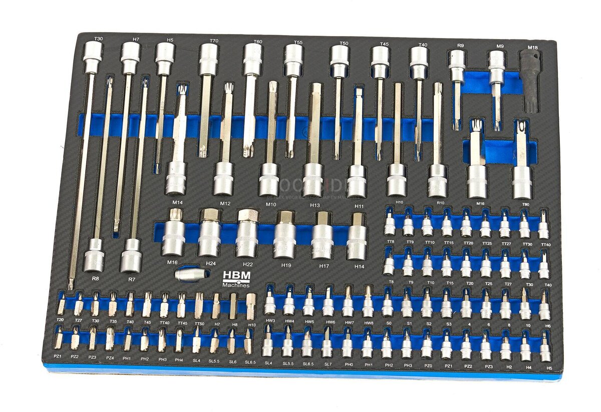 HBM 245 Piece Premiuw Tool Refill for Tool Trolley - BLÅ