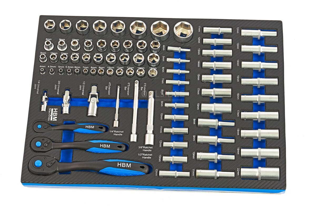 HBM 245 Piece Premiuw Tool Refill for Tool Trolley - BLÅ