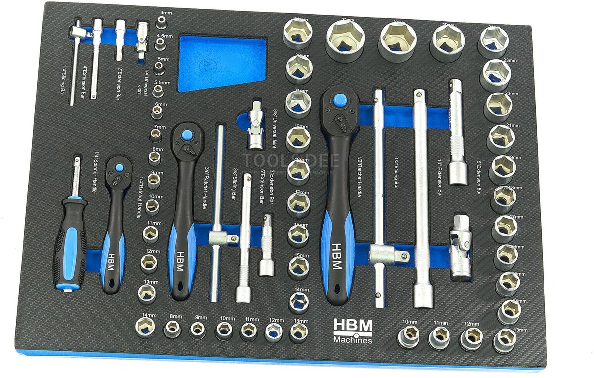 HBM 154 Piece Premium Tool Refill for Tool Trolley - BLÅ