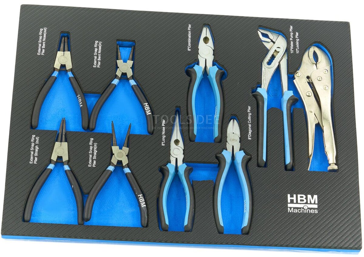 HBM 154 Piece Premium Tool Refill for Tool Trolley - BLÅ