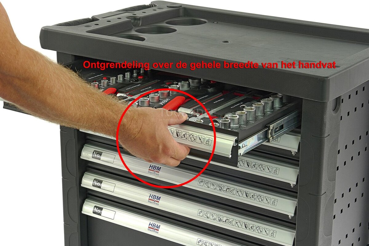 HBM 154 Piece Premium Filled Tool Trolley - SVART