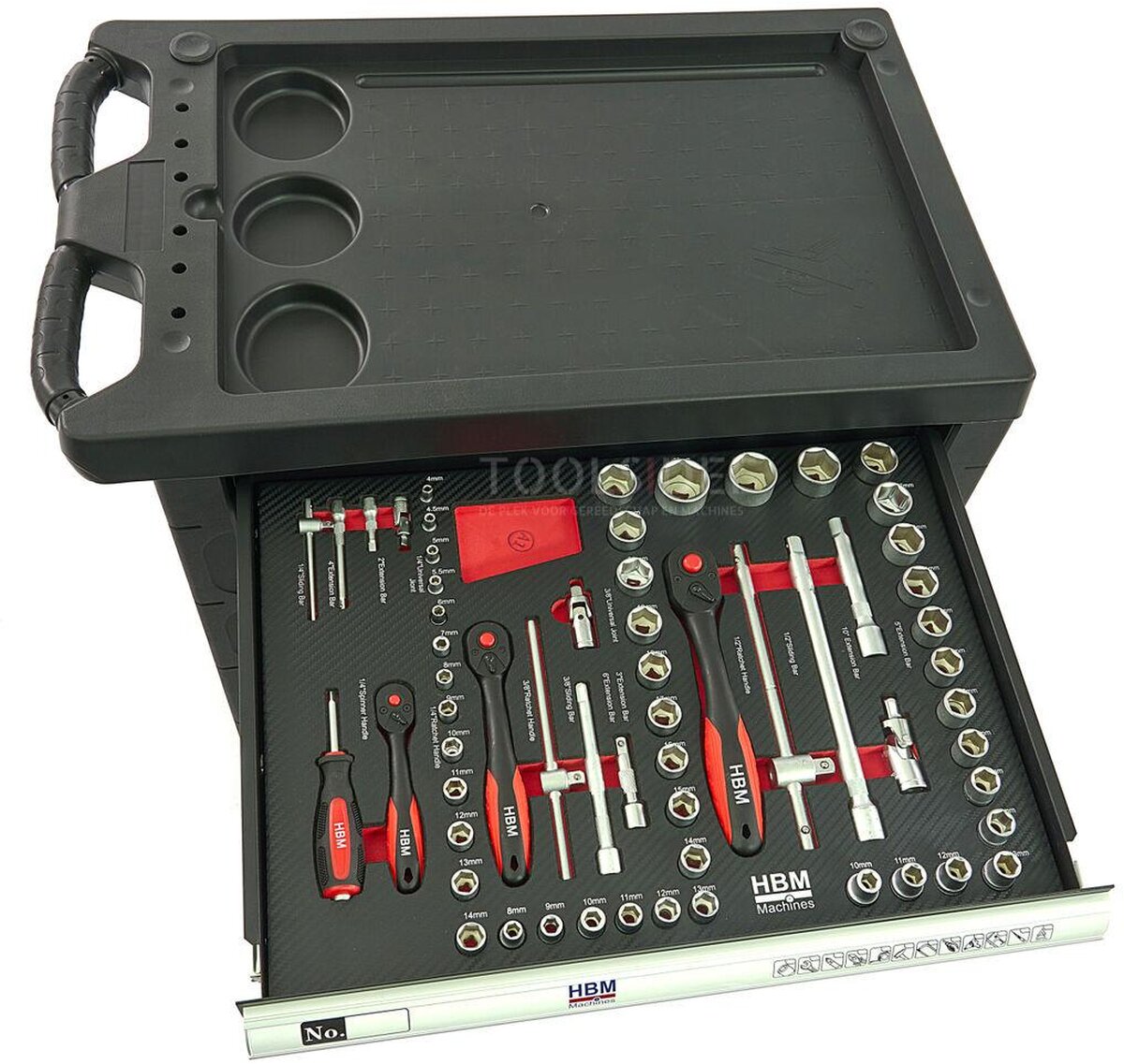 HBM 154 Piece Premium Filled Tool Trolley - SVART