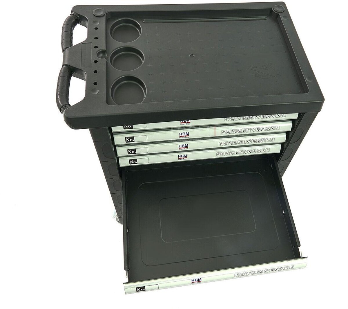 HBM 154 Piece Premium Filled Tool Trolley - SVART