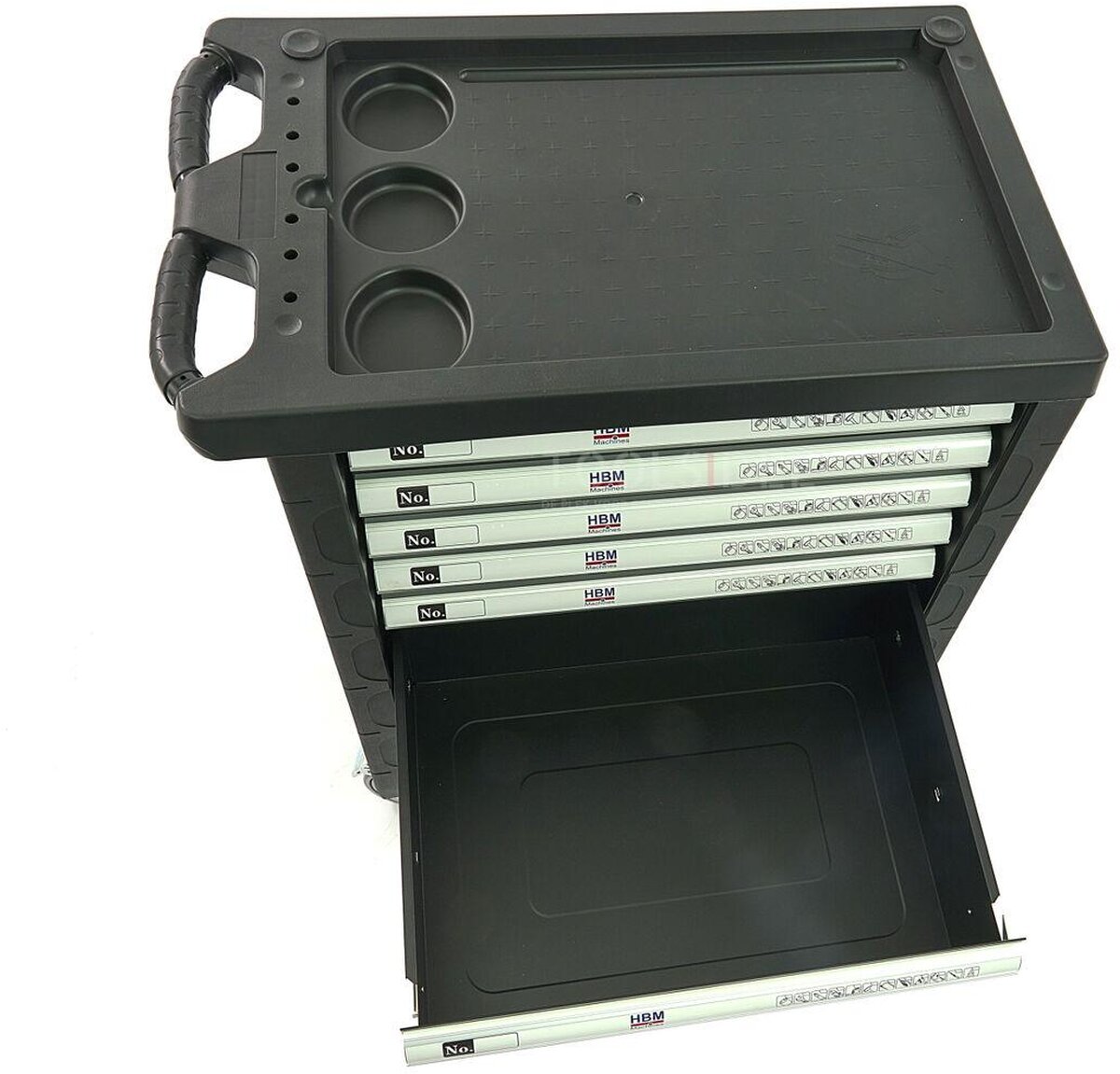 HBM 154 Piece Premium Filled Tool Trolley - SVART