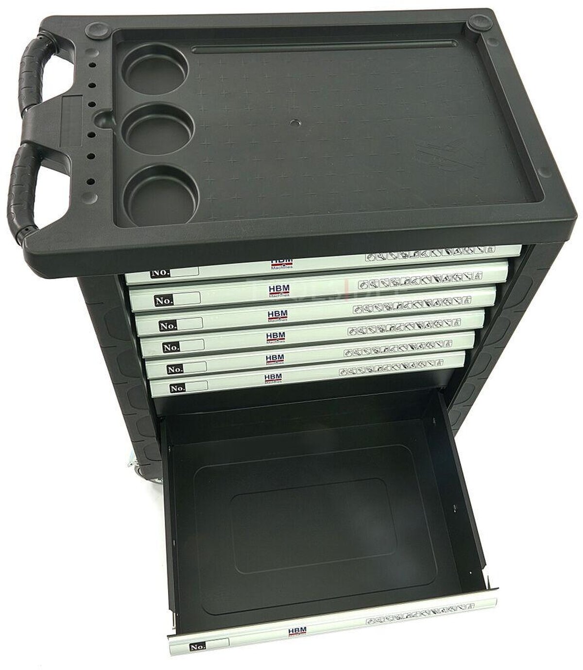 HBM 154 Piece Premium Filled Tool Trolley - SVART