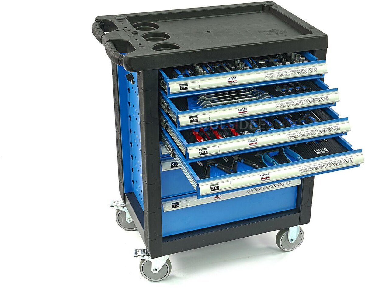 HBM 154 Piece Premium Filled Tool Trolley - BLÅ