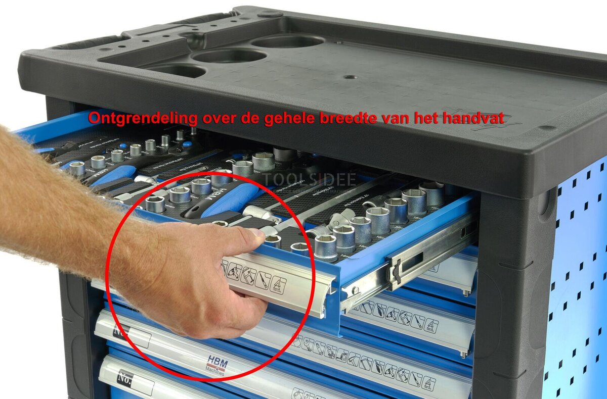 HBM 154 Piece Premium Filled Tool Trolley - BLÅ