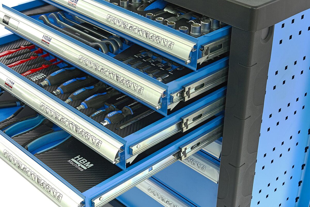 HBM 154 Piece Premium Filled Tool Trolley - BLÅ