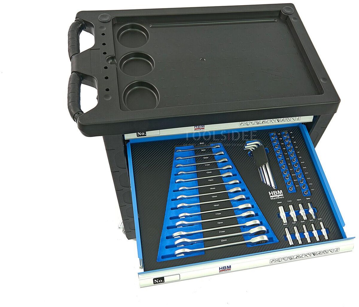 HBM 154 Piece Premium Filled Tool Trolley - BLÅ