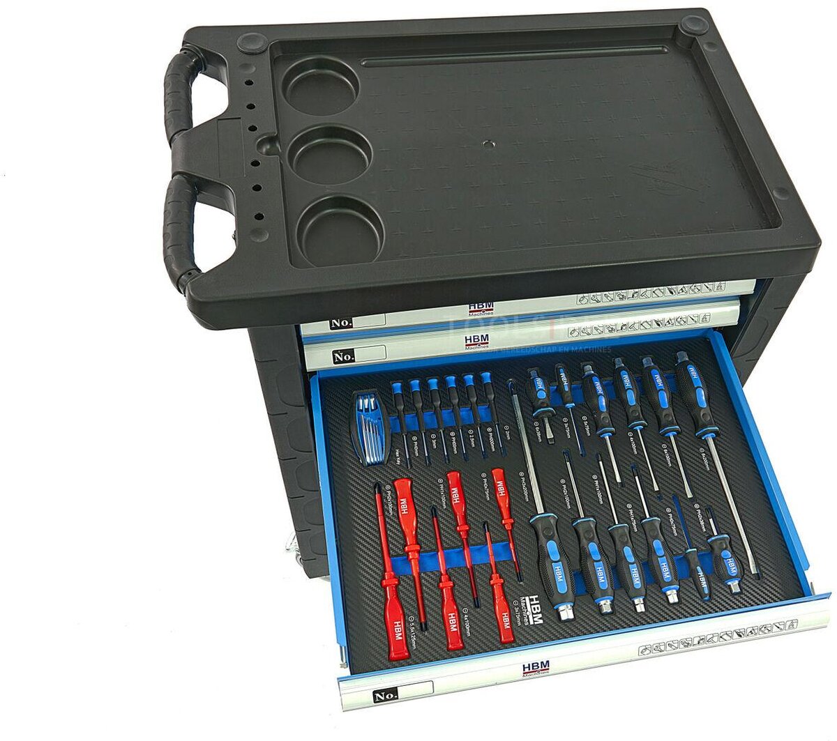 HBM 154 Piece Premium Filled Tool Trolley - BLÅ