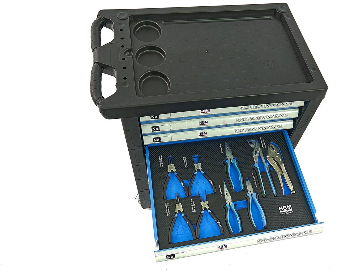 HBM 154 Piece Premium Filled Tool Trolley - BLÅ