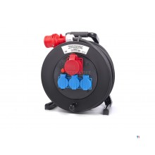 HBM Professionele 25 Meter 230 en 380 Volt Kabelhaspel, Stoomhaspel 3 x 2,5 mm