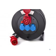 HBM Professionele 25 Meter 230 en 380 Volt Kabelhaspel, Stoomhaspel 3 x 2,5 mm