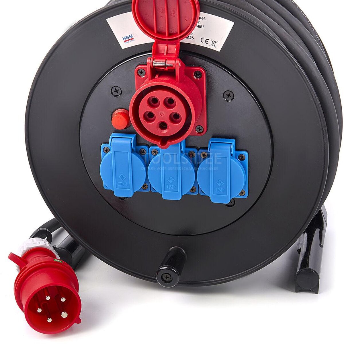 HBM Professionele 25 Meter 230 en 380 Volt Kabelhaspel, Stoomhaspel 3 x 2,5 mm