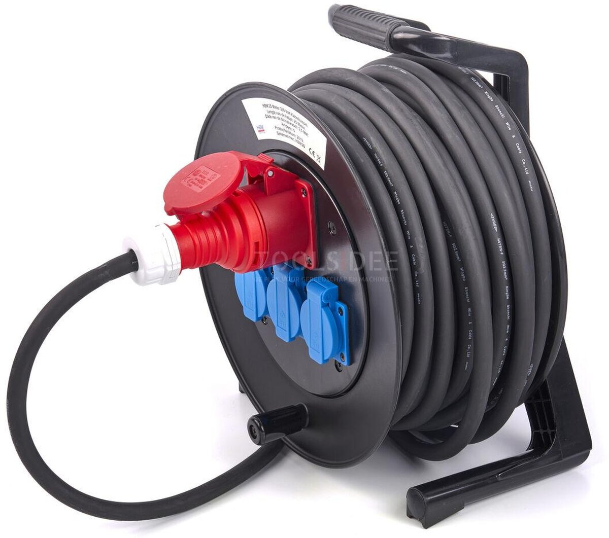 HBM Professionele 25 Meter 230 en 380 Volt Kabelhaspel, Stoomhaspel 3 x 2,5 mm