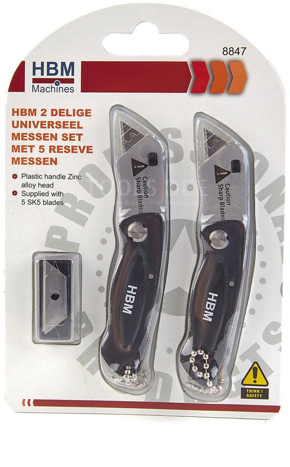 HBM 2-stykke universalknivssett med 5 Reseve-kniver