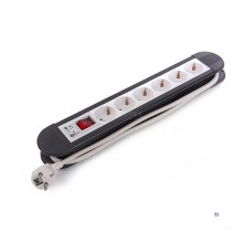 Hbm kraftlist 6-vägs 1,5 meter kabel 3 x 1,5 mm med omkopplare