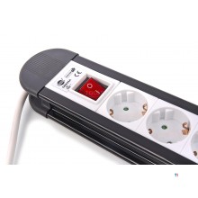 Hbm kraftlist 6-vägs 1,5 meter kabel 3 x 1,5 mm med omkopplare