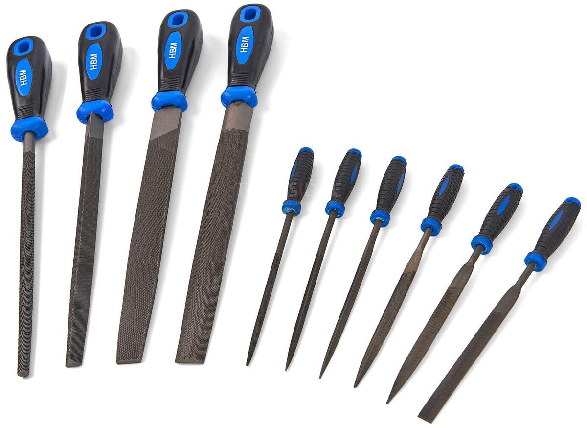 Hbm 10-delt professionelt filsæt 200 mm