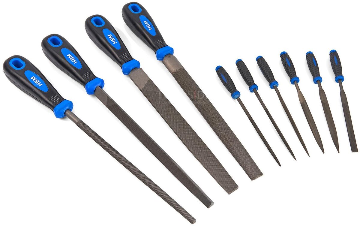 Hbm 10-delt professionelt filsæt 200 mm