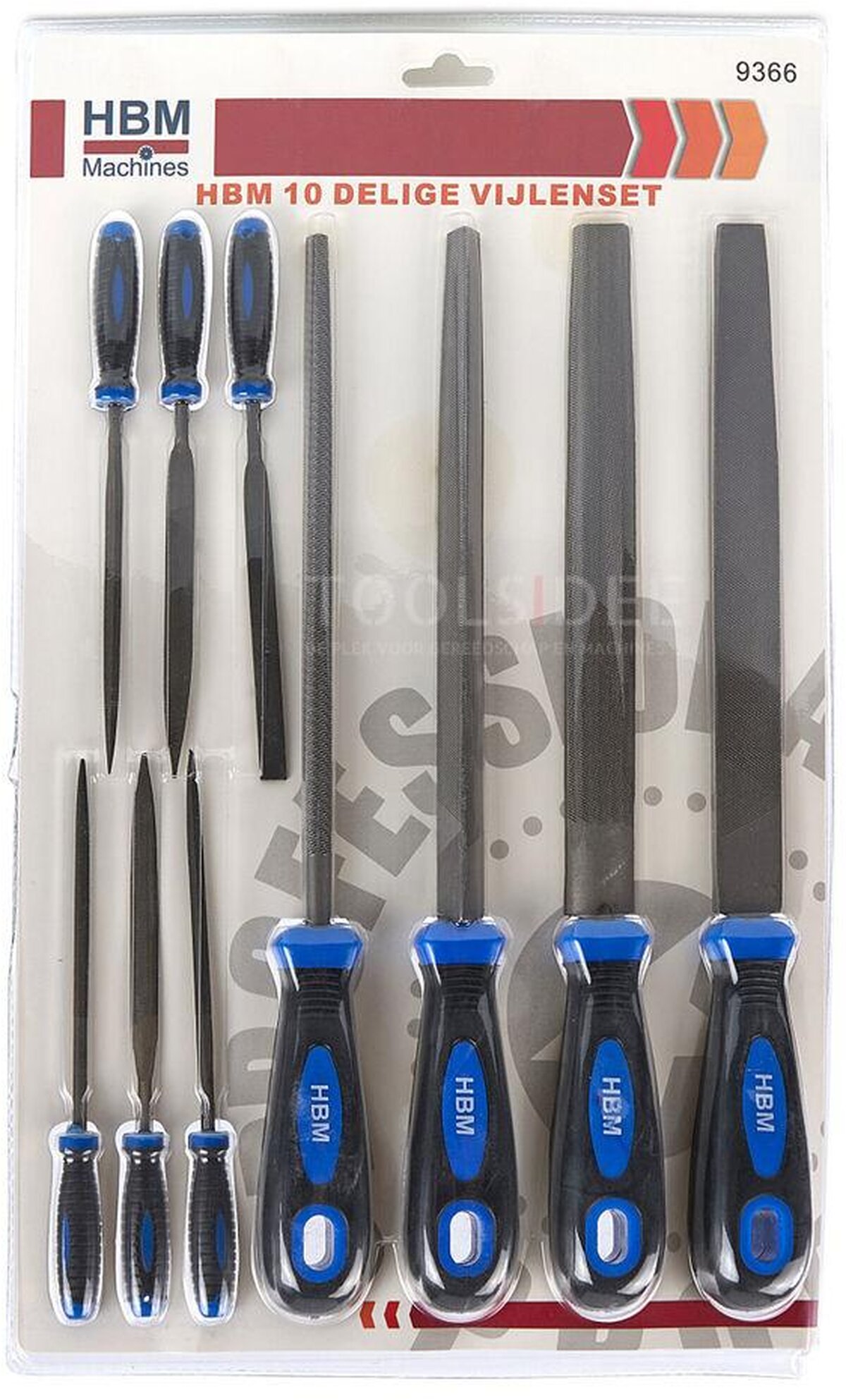 Hbm 10-delt professionelt filsæt 200 mm