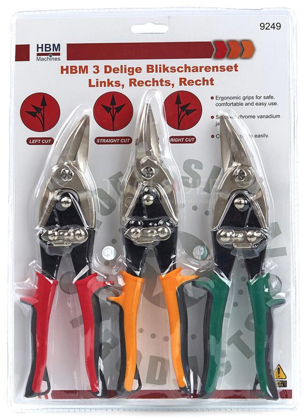 HBM 3 Delige Blikscharenset Links, Rechts, Recht