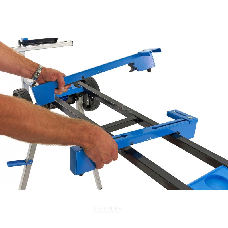 HBM Deluxe Universal Mobile Frame for Trimming and Mitre Saws with 2 Sockets