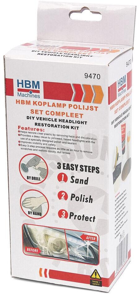 Hbm forlygtspoleringssæt komplet