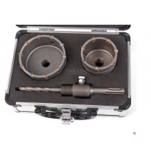HBM 2 Delige Gatzagenset, Dozenborenset 60 - 80mm Met SDS Opname