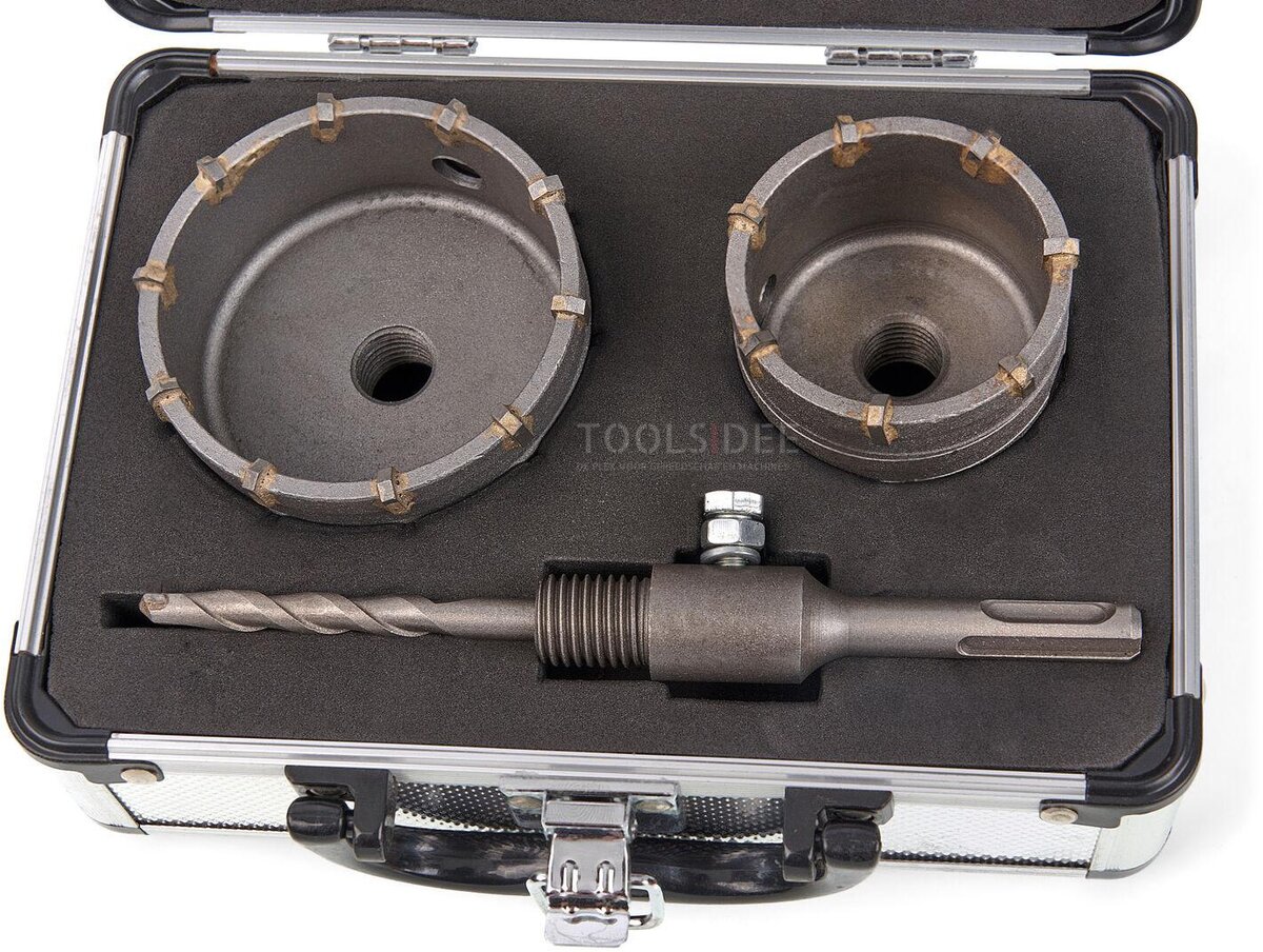 HBM 2 Delige Gatzagenset, Dozenborenset 60 - 80mm Met SDS Opname