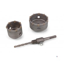 HBM 2 Delige Gatzagenset, Dozenborenset 60 - 80mm Met SDS Opname