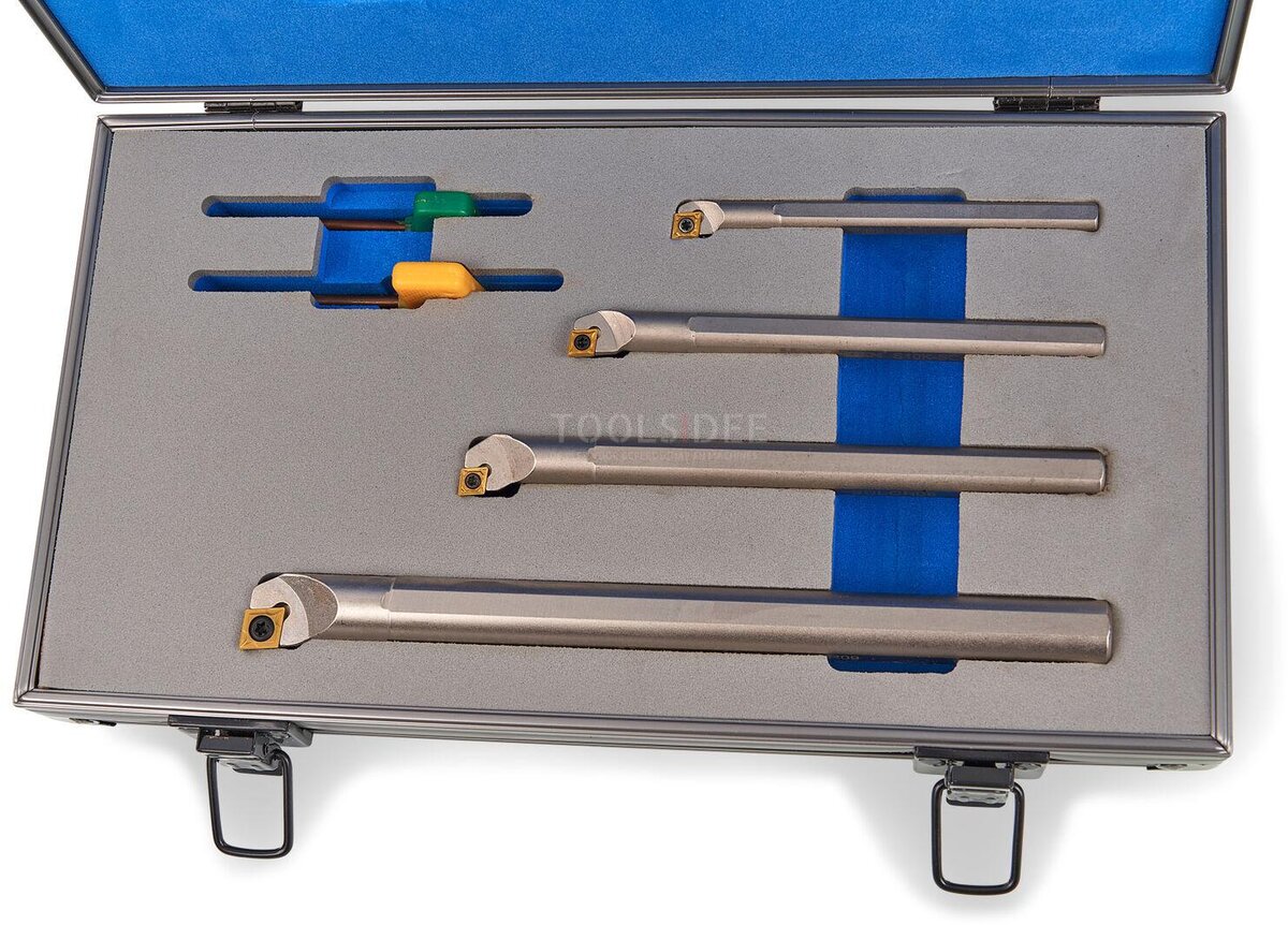 Harlingen Professional 4-delt internt dreiebenkverktøysett med HM-innlegg