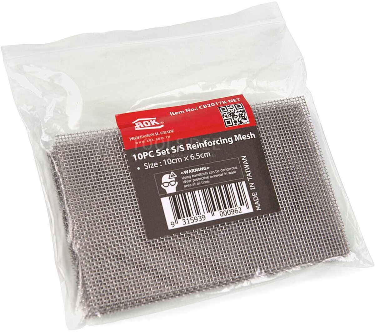 AOK Verstevigingsgaas, Geschikt Voor Kunststoflassen, 10 stuks 10 x 6,5 cm voor het AOK Professioneel Kunststof, Plastic Lasappa