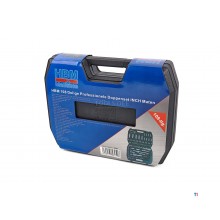 HBM 108-osainen ammattimainen pistorasiasarja TUUMAA koot