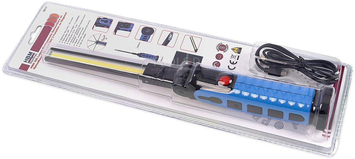 HBM 450 Lumen Professional Sammenleggbar og oppladbar LED-lampe med 3 funksjoner og magnet