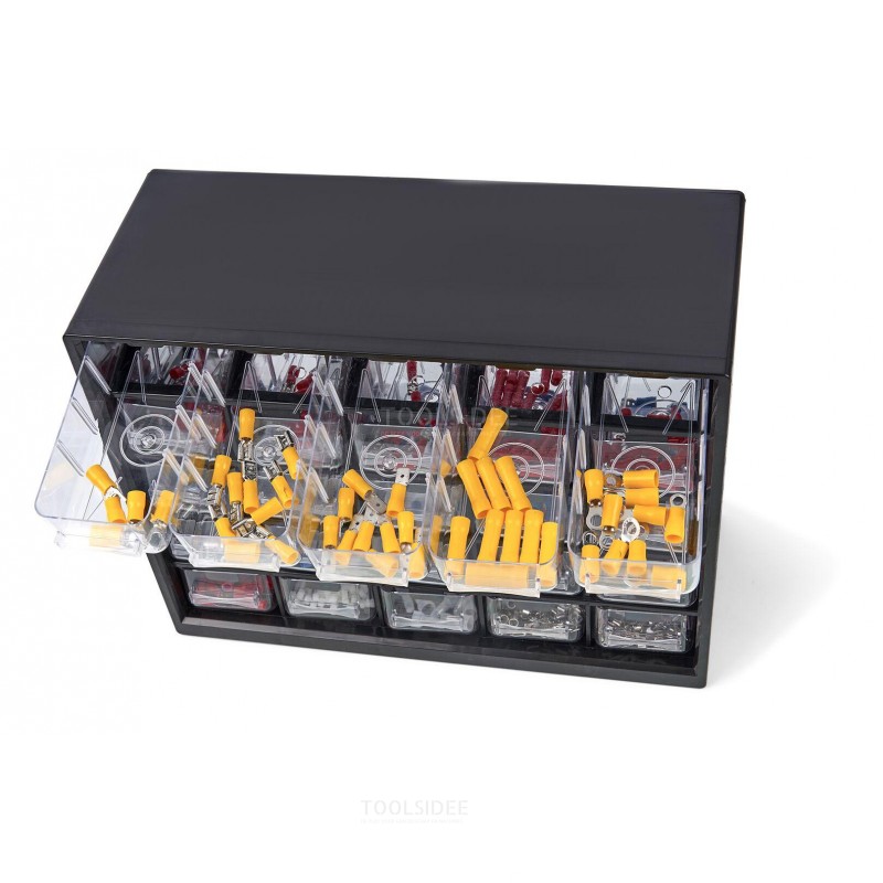 HBM Assortiment de 1012 cosses de câble dans coffret à 25 tiroirs