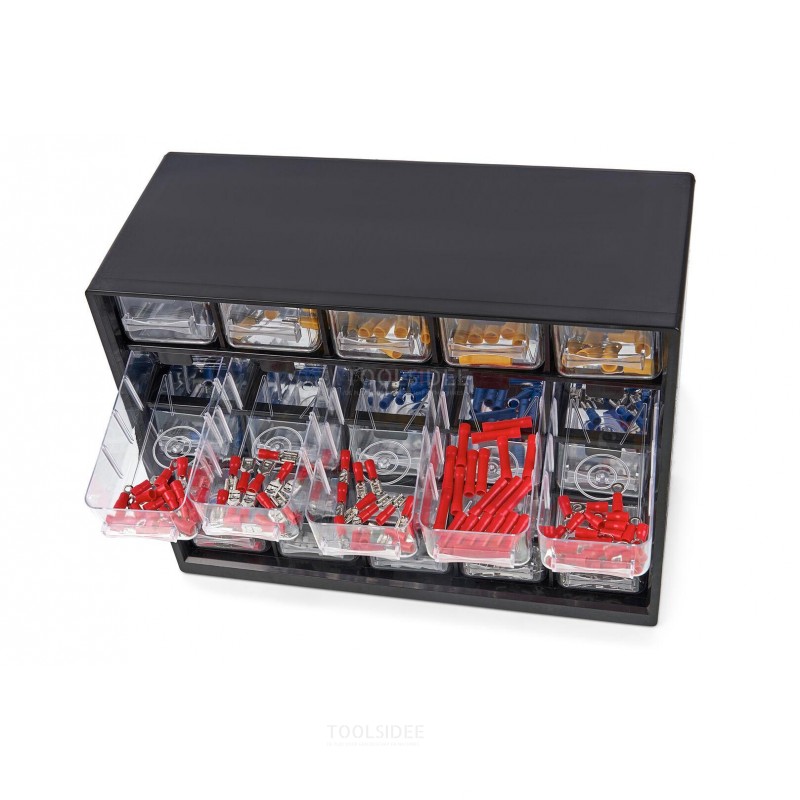HBM 1012 piece cable shoe assortment in 25 drawers chest of drawers