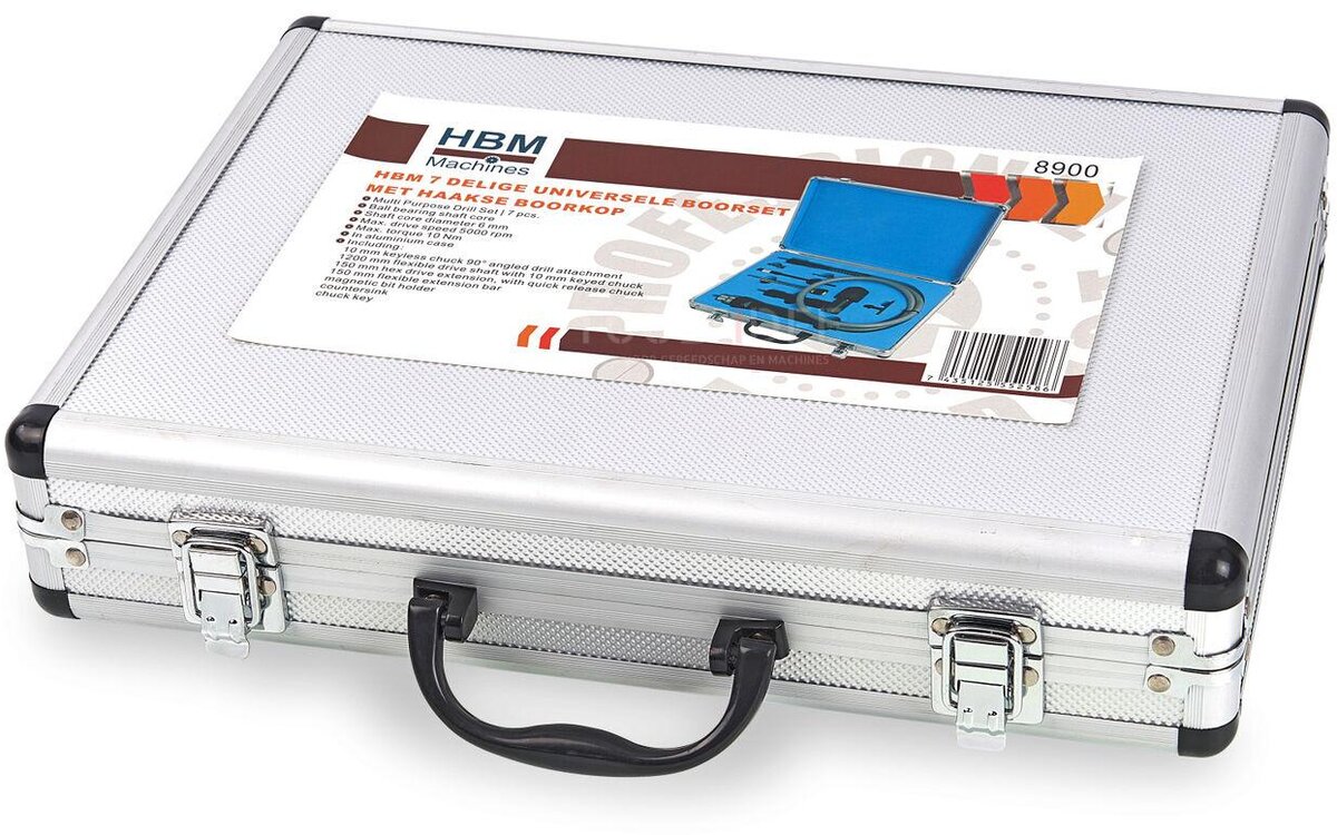HBM 7-teiliger Universalbohrersatz mit Winkelbohrkopf