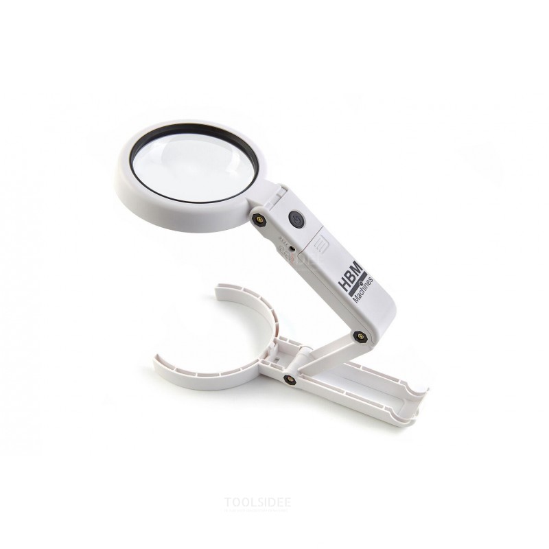 HBM 75 mm luxury handheld magnifier with LED lighting