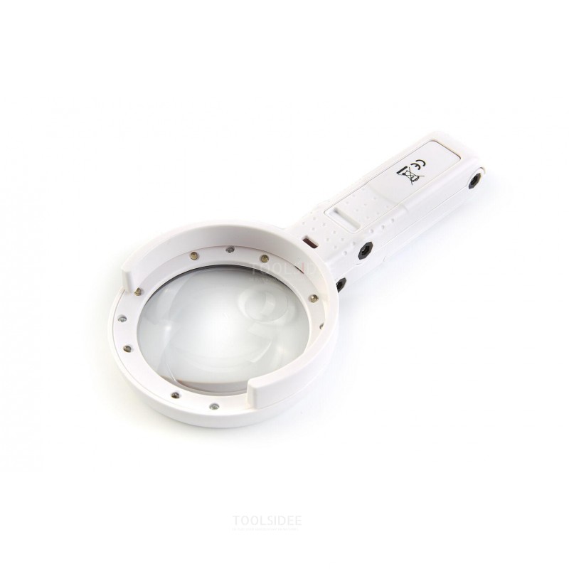 Hbm 75 mm lyxig handhållen förstoringsglas med LED-belysning