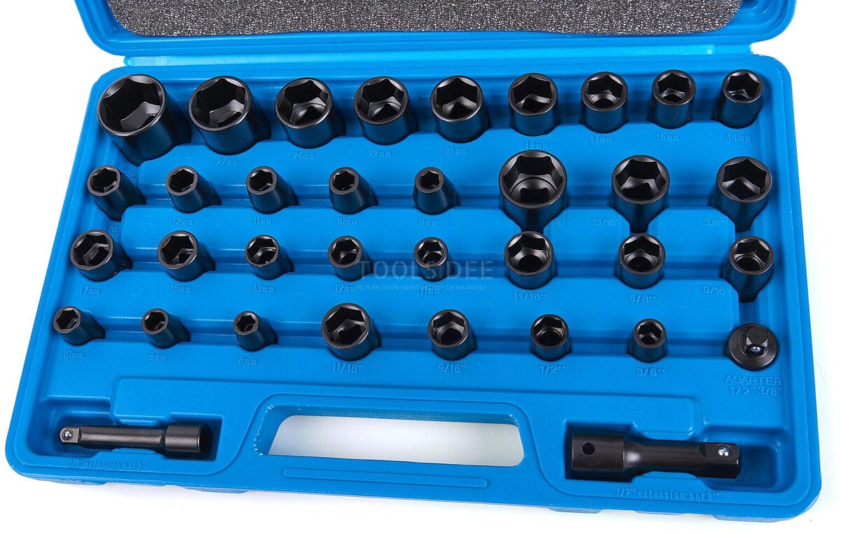 Silverline 35 Piece Metrisk og engelsk strømforsyningssett