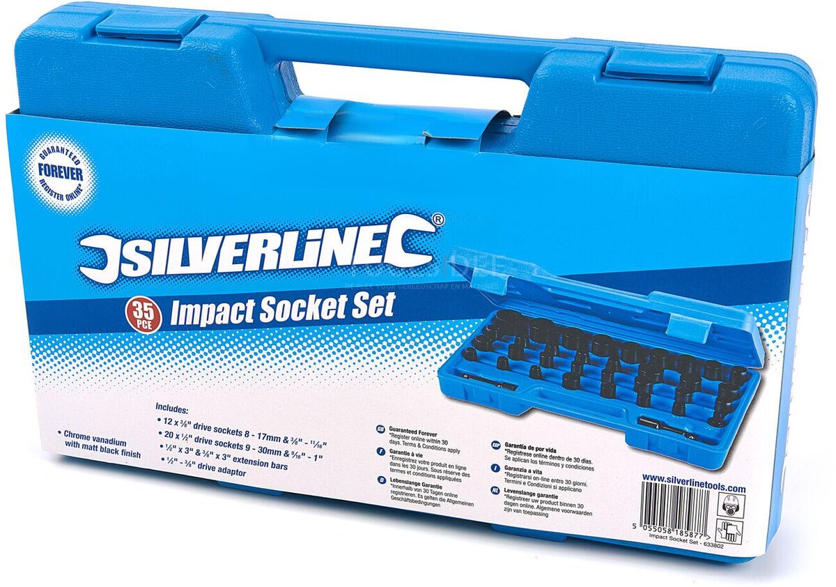 Silverline 35 Piece Metrisk og engelsk strømforsyningssett