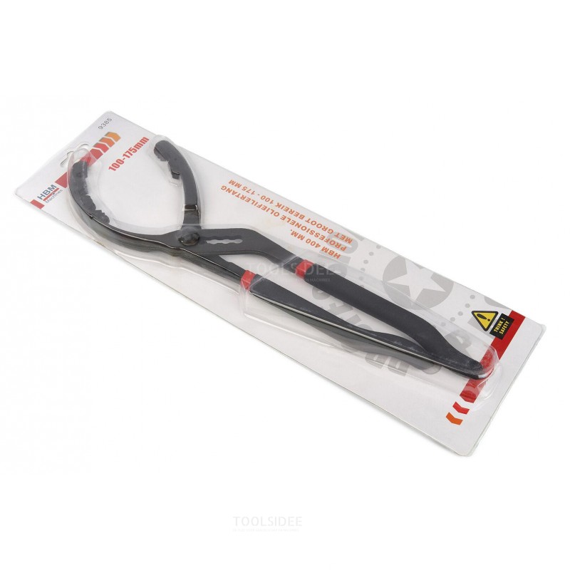 HBM 400 mm professional oil filter pliers with a large range 100 - 175 mm