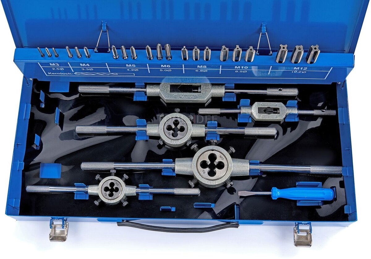  HBM 44-osainen M3-12 kierre- ja leikkaussarja